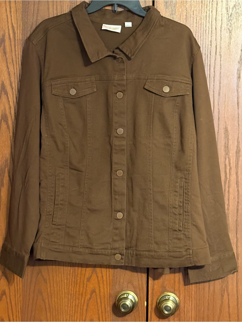 Women's Brown Button-Front Jacket 3X